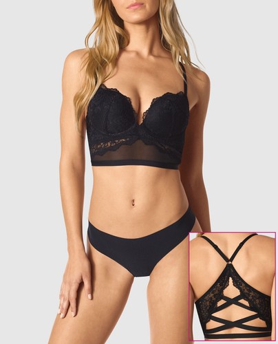 Senza black lace padded - black,